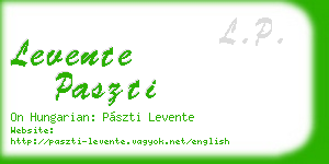levente paszti business card